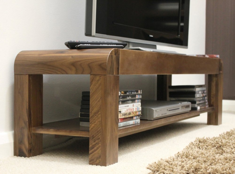 Shiro Walnut Television Cabinet Low - Click Image to Close