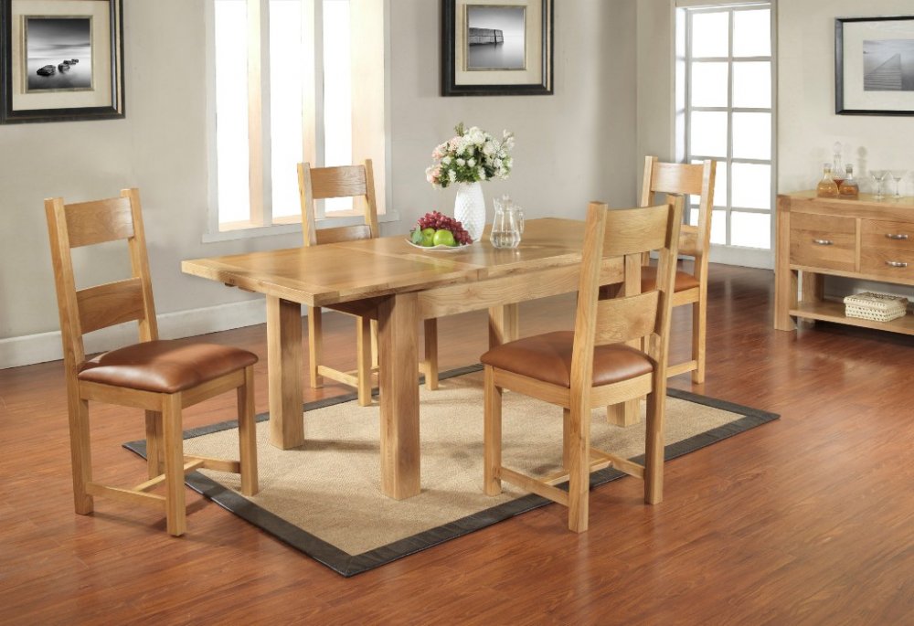 Santana Blonde Oak Extending Dining Table 180-240cm (Butterfly L - Click Image to Close