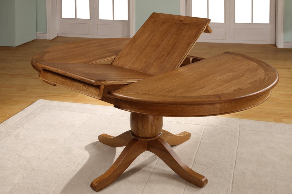 Chateau Oak Extending Round Dining Table - Click Image to Close