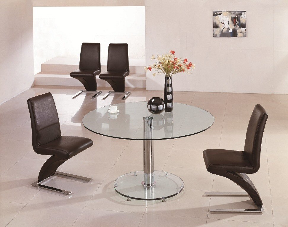 Montreal Glass Round Dining Table Clear Plus 6 X Rd 632 Chai Larger Image