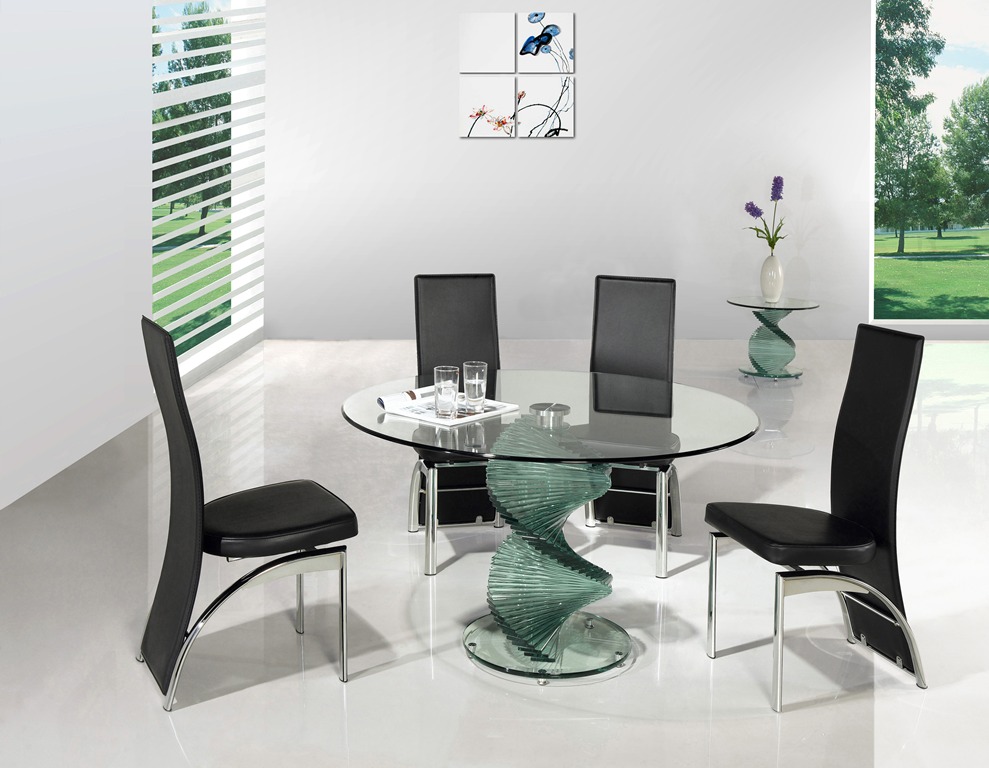 Twirl Glass Round Dining Table Clear Only Twirl Glass Round Dining Table Clear Only Larger Image