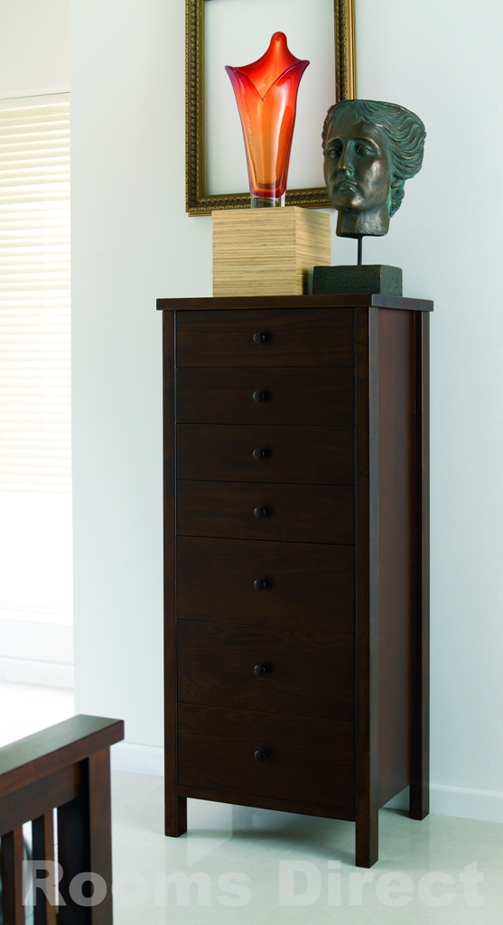 Atlantis Dark Wood 7 Drawer Tall Chest Atlantis Dark Wood 7 Drawer Tall Chest Larger Image