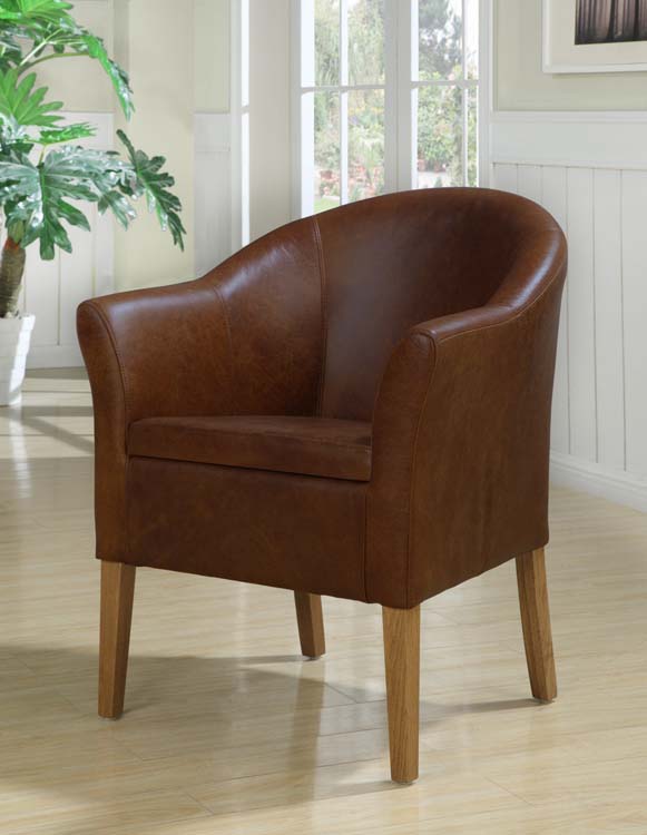 Boston Tub Chair - Antique Leather - Click Image to Close