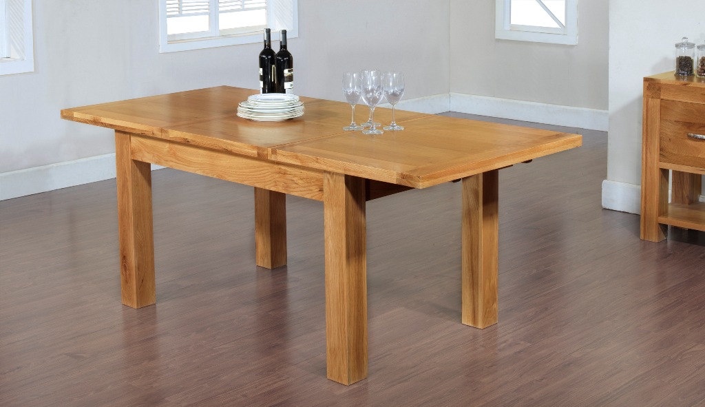 Santana Blonde Oak Extending Dining Table 140-200cm (Butterfly L - Click Image to Close