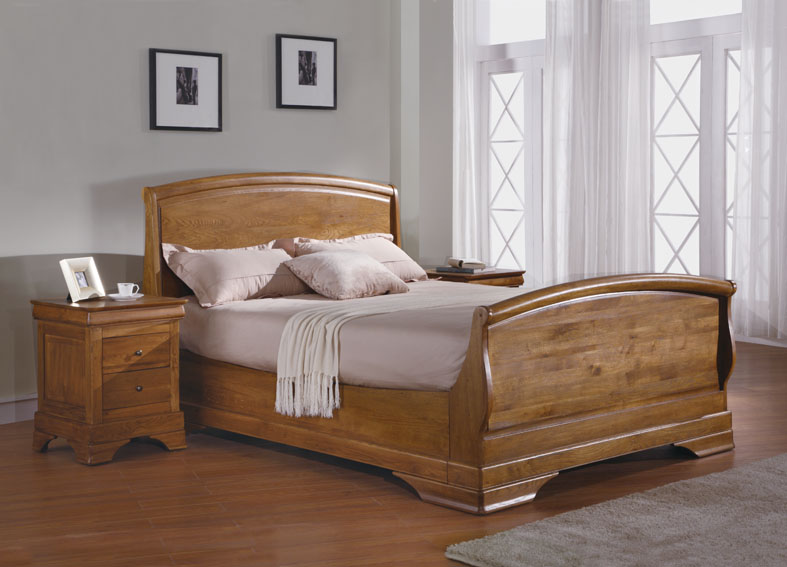 chateau oak sleigh bed chateau oak bed - from rooms direct furniture