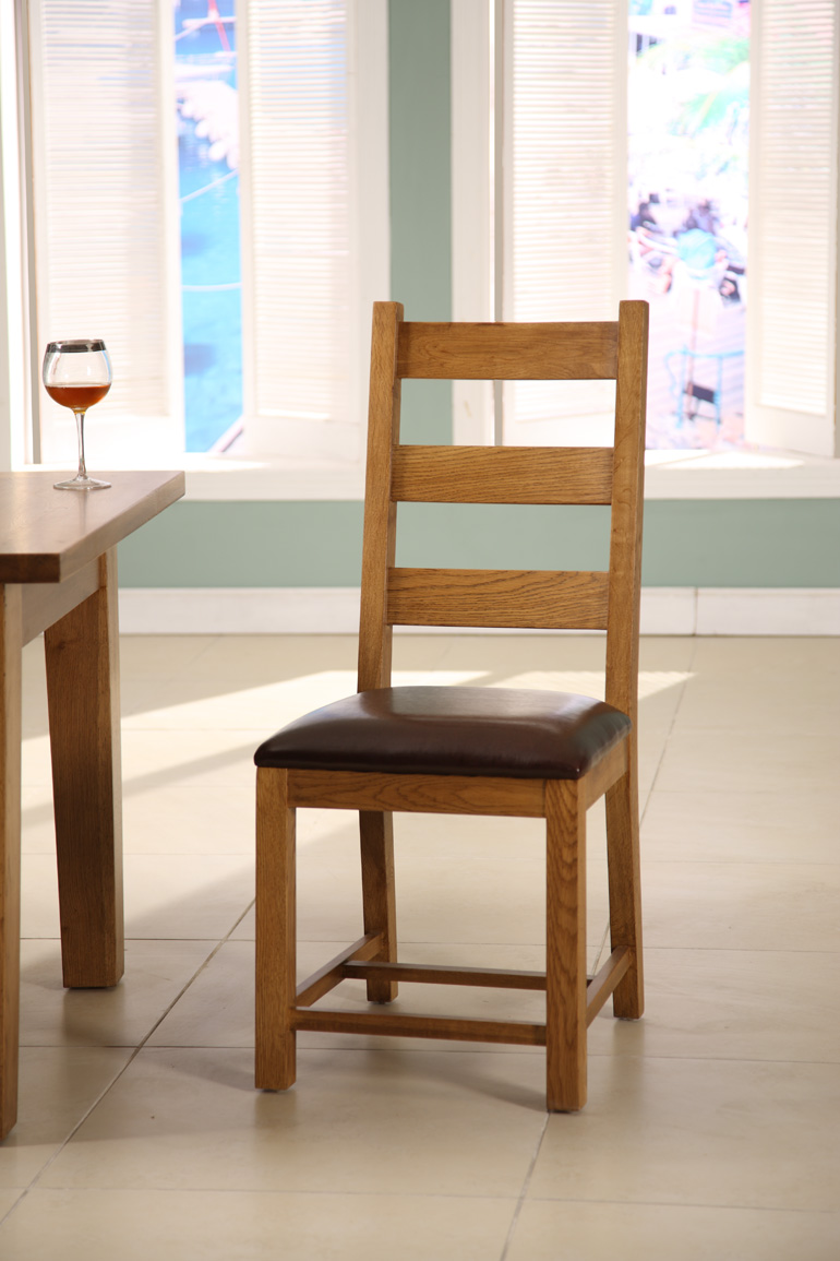 Chateau Oak Ladder Back Dining Chair (Pair) - Click Image to Close
