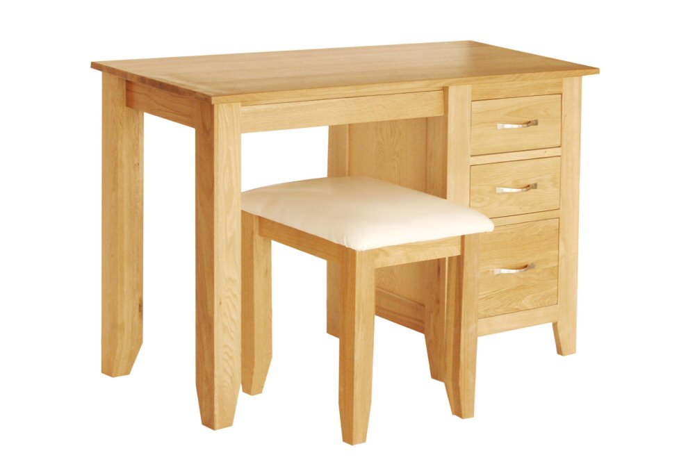 Cambridge Oak Single Pedestal Dressing Table - Click Image to Close