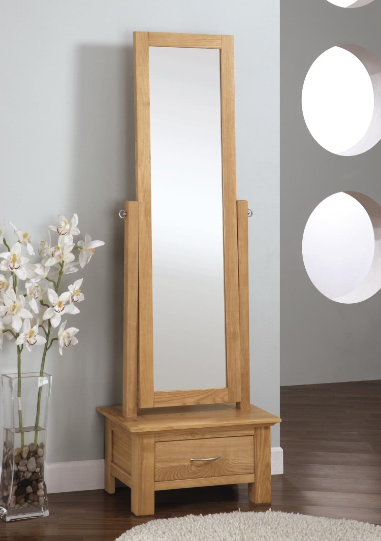 Greenwich Ashwood Cheval Mirror Free Standing - Click Image to Close
