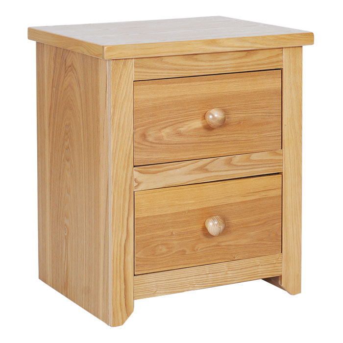 Hamilton Hardwood Bedside Cabinet 2 Drawer - Click Image to Close