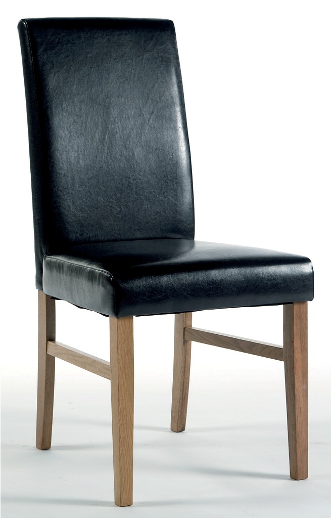 Sante Fe Upholstered Chair In Brown Faux Leather (Pair) - Click Image to Close