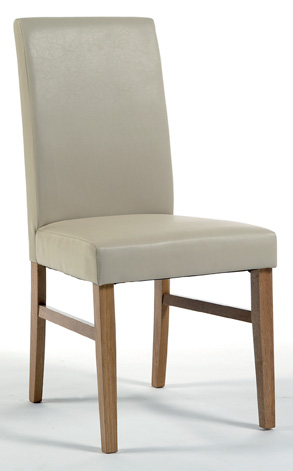 Santa Fe Upholstered Chair In Ivory Faux Leather (Pair) - Click Image to Close