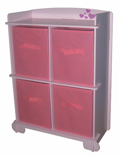 Amour Childrens Pink 4 Drawer Chest Of Drawers - Click Image to Close