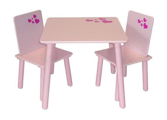 Amour Childrens Pink Table And 2 Chairs - Click Image to Close