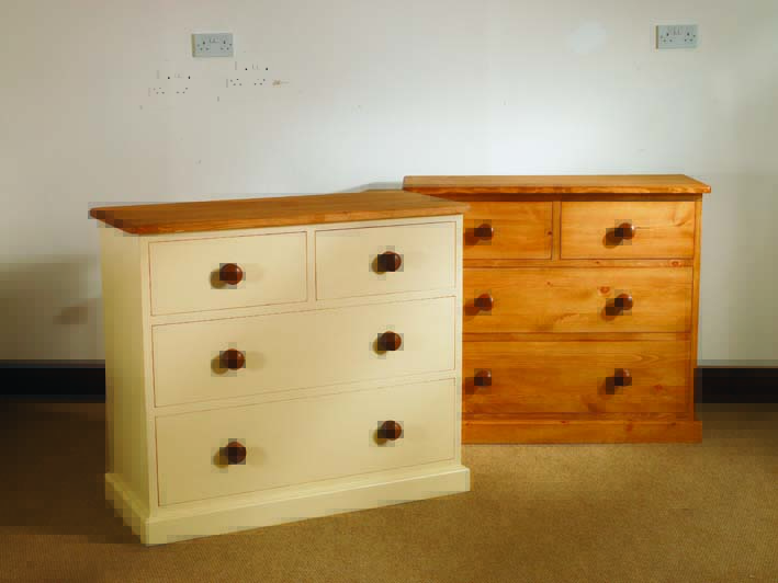 Mottisfont Painted Pine Chest Of Drawers 2 over 2 - Click Image to Close
