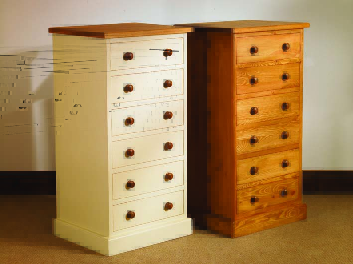 Mottisfont Painted Pine Chest Wellington 6 Drawer - Click Image to Close