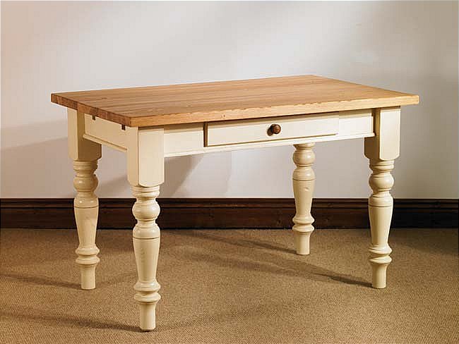 Mottisfont Painted Pine Dining Table Farmhouse 4ft x 2.5ft - Click Image to Close