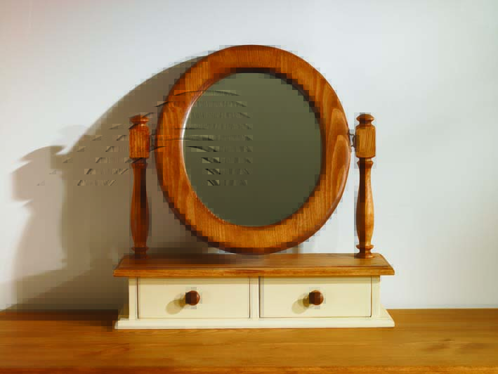 Mottisfont Painted Pine Dressing Table Oval Mirror - Click Image to Close