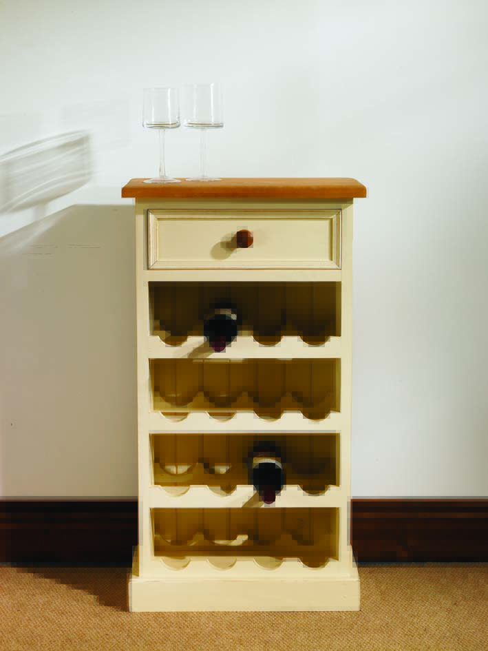 Mottisfont Painted or Waxed Pine Wine Rack 16 Bottle - Click Image to Close