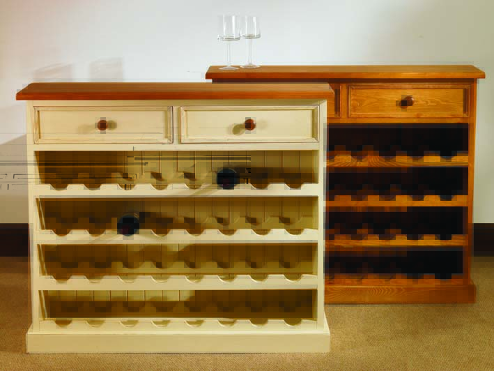Mottisfont Painted or Waxed Pine Wine Rack 32 Bottle - Click Image to Close