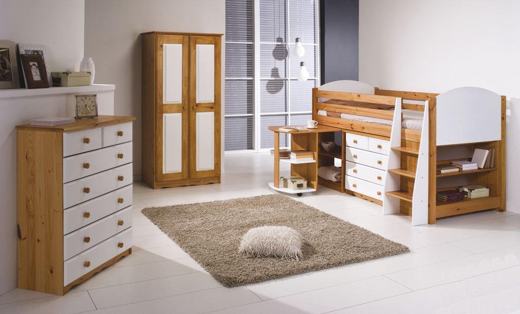 Valencia Pine White Midsleeper Bed - Click Image to Close
