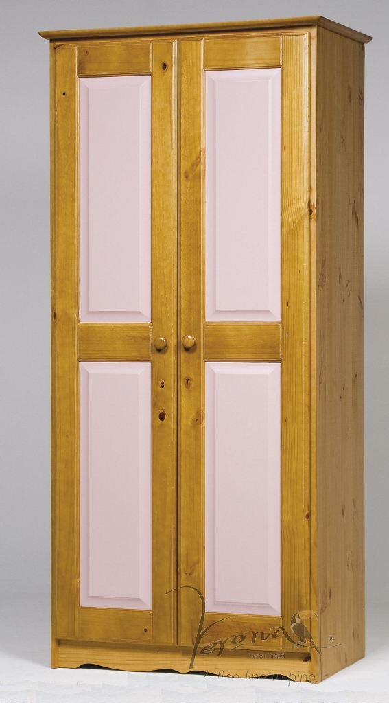 Verona Pink Pine Wardrobe 2 Door - Click Image to Close