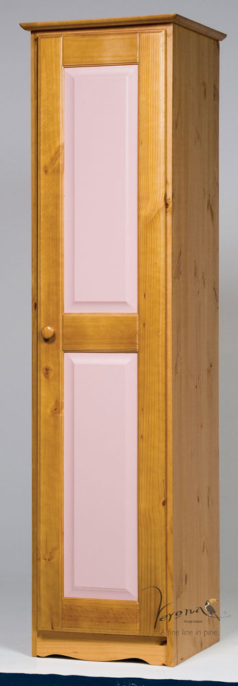 Verona Pink Pine Wardrobe 1 Door - Click Image to Close