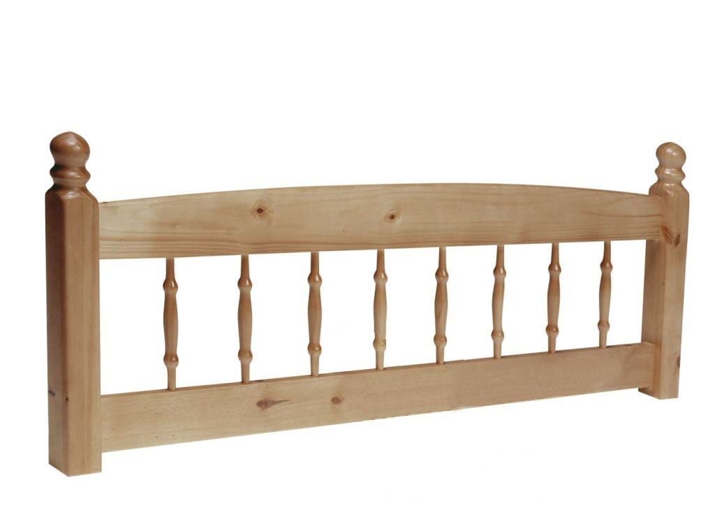 Palermo Antique Pine Headboard 4ft 6in Spindle - Click Image to Close