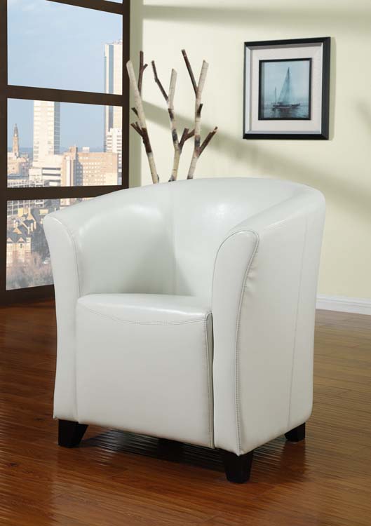 Seattle Tub Chair - White Leather - Single - Click Image to Close