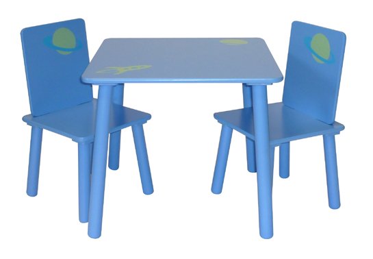 Lunar Childrens Blue Table And 2 Chairs - Click Image to Close