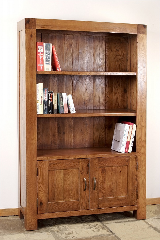 Santana Reclaimed Oak 2 Door Bookcase - Click Image to Close