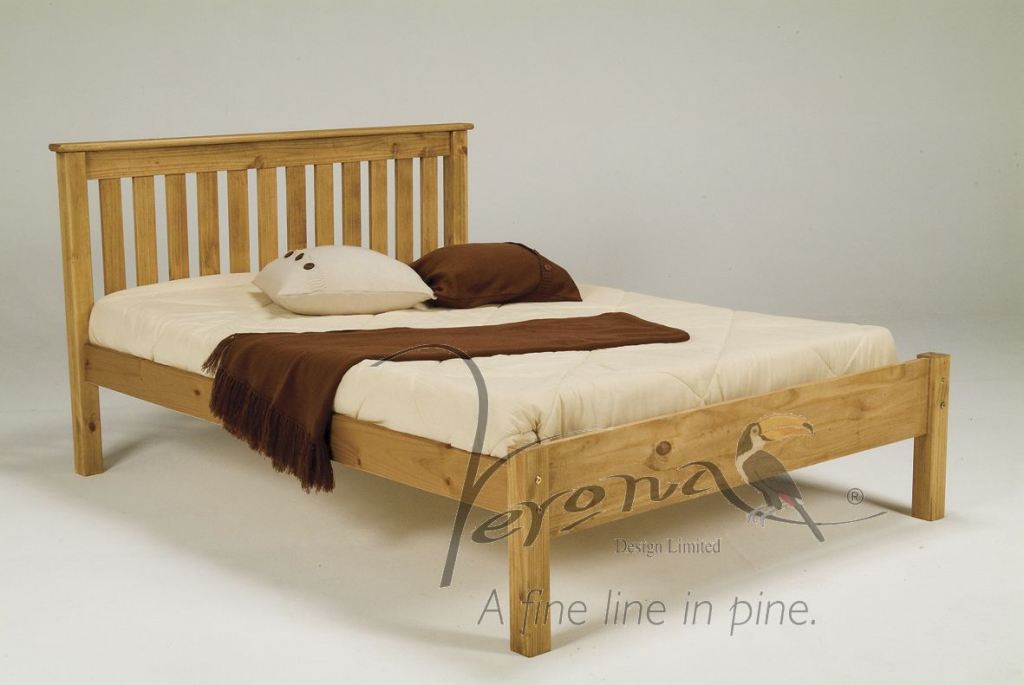 Shaker Antique Pine Bed 4ft 6in Double - Click Image to Close