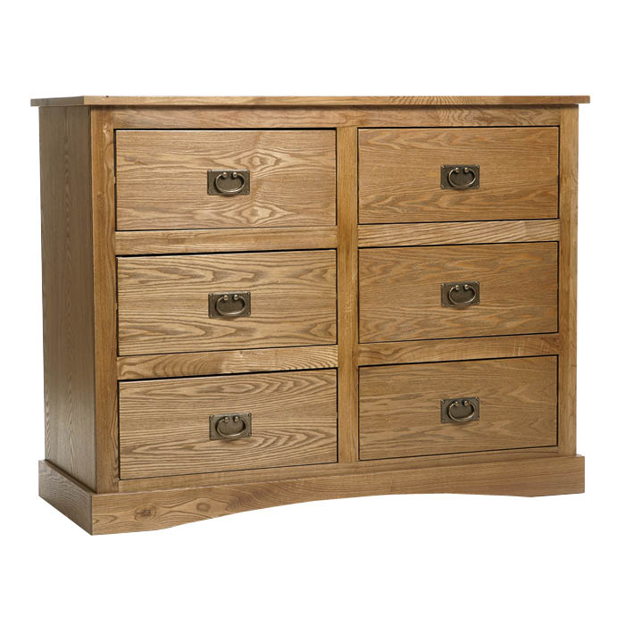 Vermont Chest Of Drawers 3+3 Drawer Wide - Click Image to Close
