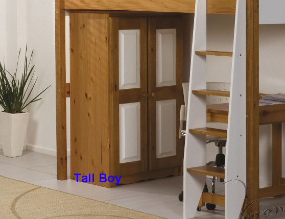 Verona White Pine Wardrobe Tall Boy With Drawers - Click Image to Close