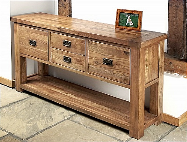 Brooklyn Reclaimed Oak Console - Hall - Side Table - Click Image to Close