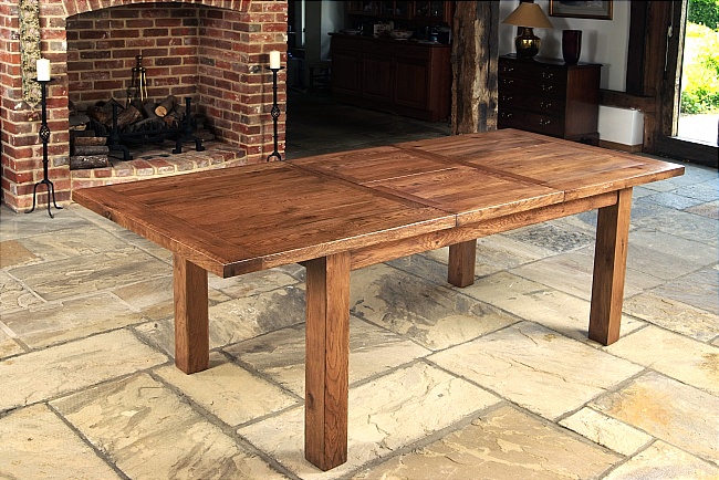 Brooklyn Reclaimed Oak Dining Table Extending Large 180cm - Click Image to Close
