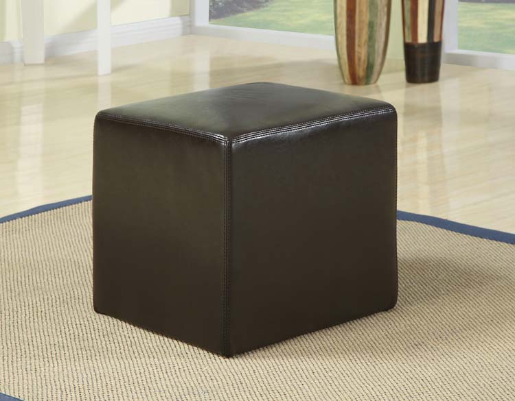 Leather Cube - Brown - Matching Stitching - Click Image to Close