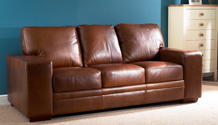 Chelsea Leather Sofa - 3 Seater - Click Image to Close