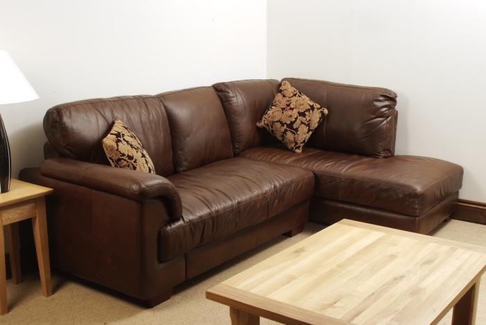 Isabella Leather Corner Sofa - Brown Analine Leather - Click Image to Close