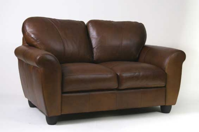 knighsbridge Leather Sofa - 2 Seater - Brown Analine Leather - Click Image to Close
